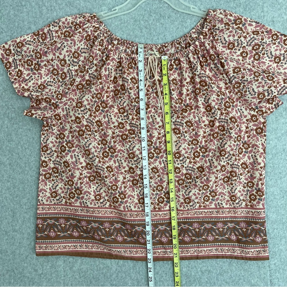 Faherty Womens Top Small Florence Earth Block Floral Boho Organic Cotton NWT - Picture 15 of 15